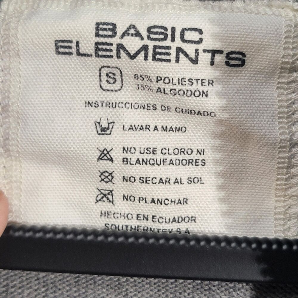 Basic Elements Gray Striped Full Zip Sweater Cott… - image 4